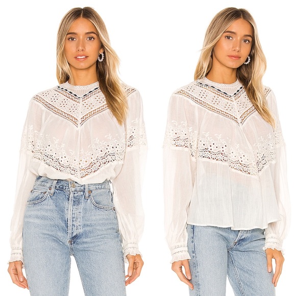 ❗️SOLD❗️Free People Abigail Victorian Top in Ivory - Picture 2 of 5